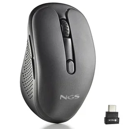 NGS Evo Mix Ratón Inalámbrico Multidispositivo con Sensor Láser y Clic Silencioso, Negro